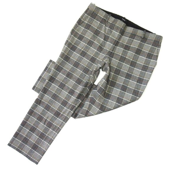 NWT THEORY Tailor Trouser C in Tawny Multi City Plaid Crop Pants 12 $345 - Picture 1 of 5